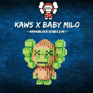 Kaws x Bape Baby Milo 2in1 nanoblock series light green